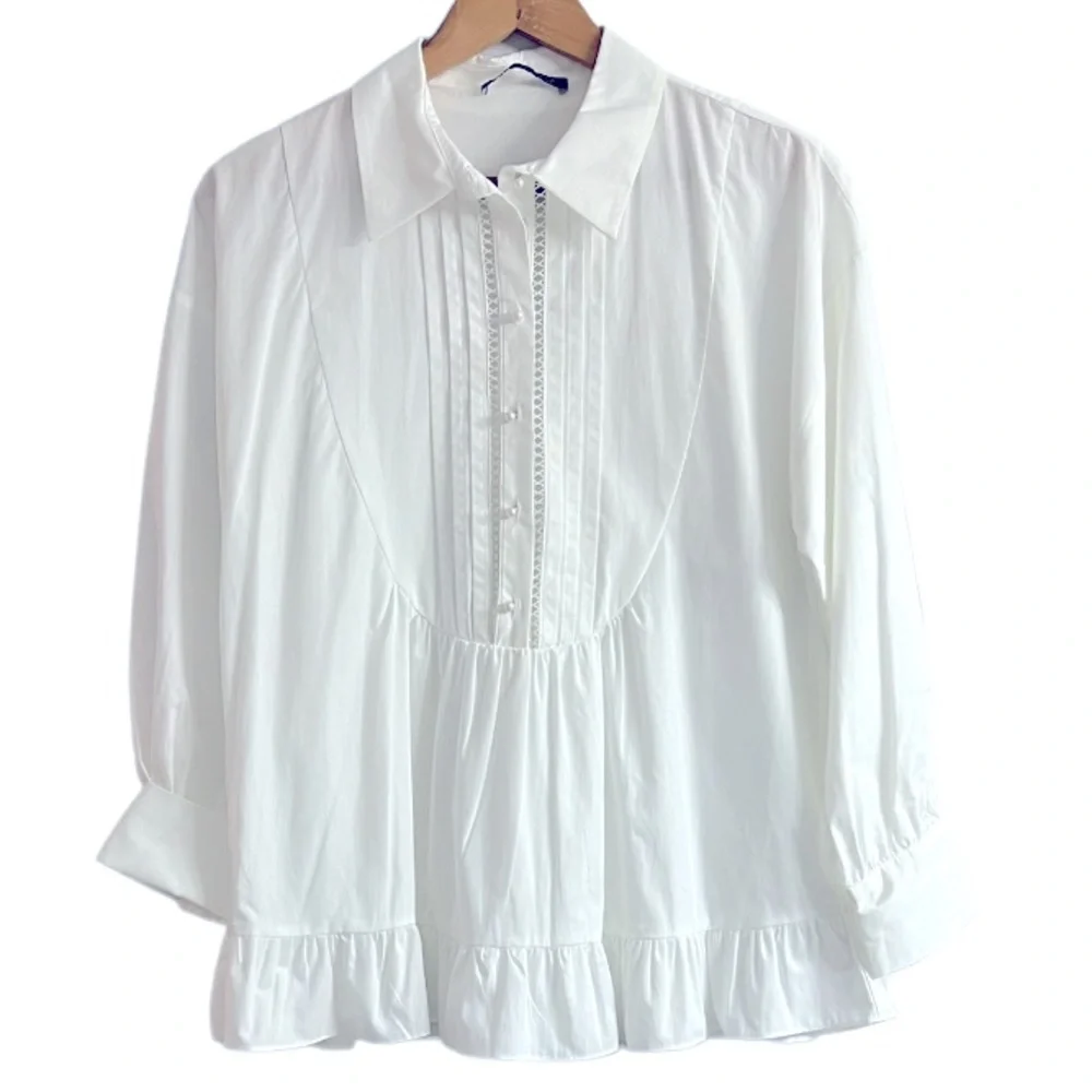 Zara Elegant White Blouse - Picture 1 of 5